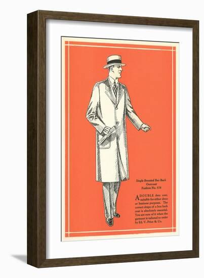 Single-Breasted Box Back Overcoat-null-Framed Art Print