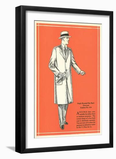 Single-Breasted Box Back Overcoat-null-Framed Art Print