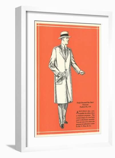 Single-Breasted Box Back Overcoat-null-Framed Art Print