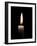 Single Candle Flame-Charles Bowman-Framed Photographic Print