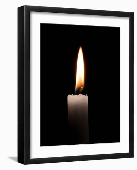 Single Candle Flame-Charles Bowman-Framed Photographic Print