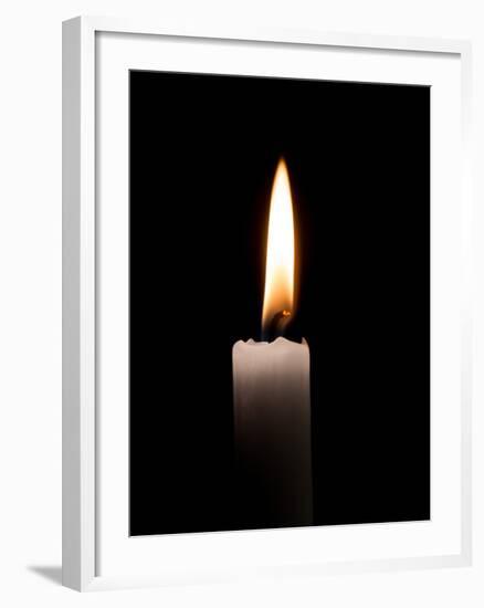 Single Candle Flame-Charles Bowman-Framed Photographic Print