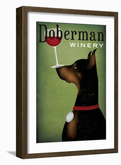 Single Doberman Winery-Ryan Fowler-Framed Art Print