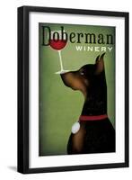 Single Doberman Winery-Ryan Fowler-Framed Art Print