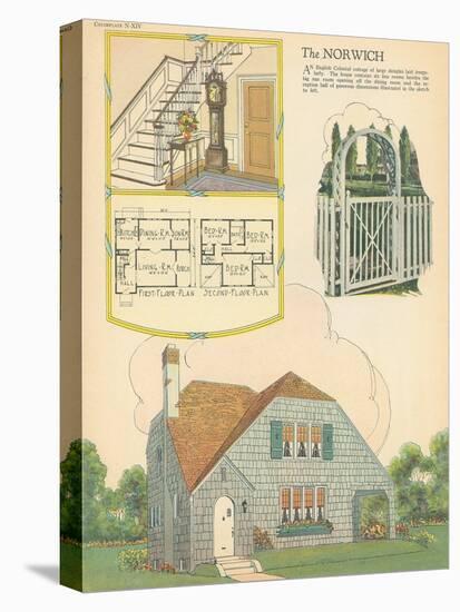 Single-Family Home, Rendering and Floor Plan-null-Stretched Canvas