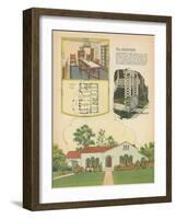 Single-Family Home, Rendering and Floor Plan-null-Framed Art Print