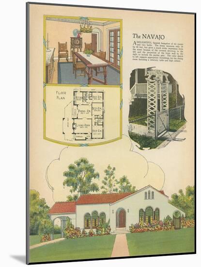 Single-Family Home, Rendering and Floor Plan-null-Mounted Art Print