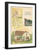 Single-Family Home, Rendering and Floor Plan-null-Framed Art Print