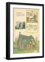 Single-Family Home, Rendering and Floor Plan-null-Framed Art Print