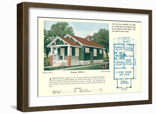 Single-Family Home, Rendering and Floor Plans-null-Framed Art Print
