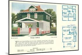 Single-Family Home, Rendering and Floor Plans-null-Mounted Art Print