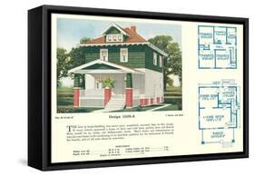 Single-Family Home, Rendering and Floor Plans-null-Framed Stretched Canvas