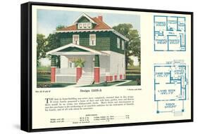 Single-Family Home, Rendering and Floor Plans-null-Framed Stretched Canvas