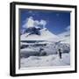 Single Gentoo Penguin on Ice in a Snowy Landscape, on the Antarctic Peninsula, Antarctica-Geoff Renner-Framed Photographic Print