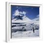 Single Gentoo Penguin on Ice in a Snowy Landscape, on the Antarctic Peninsula, Antarctica-Geoff Renner-Framed Photographic Print