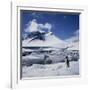 Single Gentoo Penguin on Ice in a Snowy Landscape, on the Antarctic Peninsula, Antarctica-Geoff Renner-Framed Photographic Print