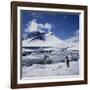 Single Gentoo Penguin on Ice in a Snowy Landscape, on the Antarctic Peninsula, Antarctica-Geoff Renner-Framed Photographic Print