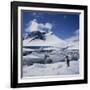 Single Gentoo Penguin on Ice in a Snowy Landscape, on the Antarctic Peninsula, Antarctica-Geoff Renner-Framed Photographic Print