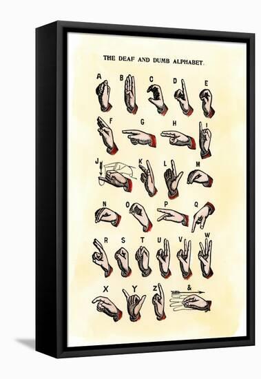 Single-Handed Alphabet in Sign Language, Used in the Us, 1800s-null-Framed Stretched Canvas