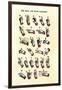 Single-Handed Alphabet in Sign Language, Used in the Us, 1800s-null-Framed Giclee Print