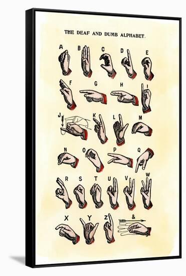Single-Handed Alphabet in Sign Language, Used in the Us, 1800s-null-Framed Stretched Canvas