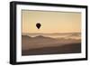 Single Hot Air Balloon over a Misty Dawn Sky, Cappadocia, Anatolia, Turkey, Asia Minor, Eurasia-David Clapp-Framed Photographic Print