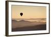 Single Hot Air Balloon over a Misty Dawn Sky, Cappadocia, Anatolia, Turkey, Asia Minor, Eurasia-David Clapp-Framed Photographic Print