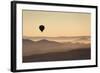 Single Hot Air Balloon over a Misty Dawn Sky, Cappadocia, Anatolia, Turkey, Asia Minor, Eurasia-David Clapp-Framed Photographic Print