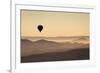 Single Hot Air Balloon over a Misty Dawn Sky, Cappadocia, Anatolia, Turkey, Asia Minor, Eurasia-David Clapp-Framed Photographic Print