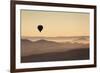 Single Hot Air Balloon over a Misty Dawn Sky, Cappadocia, Anatolia, Turkey, Asia Minor, Eurasia-David Clapp-Framed Photographic Print