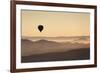 Single Hot Air Balloon over a Misty Dawn Sky, Cappadocia, Anatolia, Turkey, Asia Minor, Eurasia-David Clapp-Framed Photographic Print