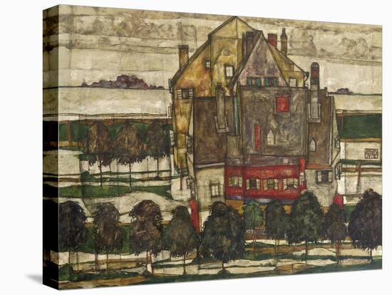 Single Houses, 1915-Egon Schiele-Stretched Canvas
