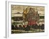 Single Houses (Houses with Mountain); Einzelne Hauser (Hauser Mit Bergen), 1915 (Oil on Canvas)-Egon Schiele-Framed Giclee Print