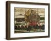 Single Houses (Houses with Mountain); Einzelne Hauser (Hauser Mit Bergen), 1915 (Oil on Canvas)-Egon Schiele-Framed Giclee Print