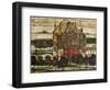 Single Houses (Houses with Mountain); Einzelne Hauser (Hauser Mit Bergen), 1915 (Oil on Canvas)-Egon Schiele-Framed Giclee Print