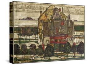 Single Houses-Egon Schiele-Stretched Canvas