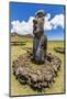 Single Moai Statue Guards the Entrance at the 15 Moai Restored Ceremonial Site of Ahu Tongariki-Michael Nolan-Mounted Photographic Print