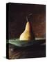 Single Pear in Bowl-David Jay Zimmerman-Stretched Canvas
