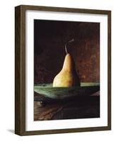 Single Pear in Bowl-David Jay Zimmerman-Framed Photographic Print