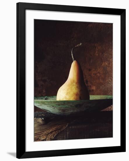 Single Pear in Bowl-David Jay Zimmerman-Framed Photographic Print