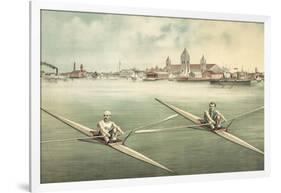 Single-Person Rowing-null-Framed Art Print