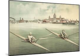 Single-Person Rowing-null-Mounted Art Print