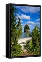 Single Rock at Coconut Point on Tutuila Island, American Samoa, South Pacific, Pacific-Michael Runkel-Framed Stretched Canvas