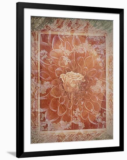 Single Rose in Earthy Colors Vintage Style in Frame, Photographic Layer Work-Alaya Gadeh-Framed Photographic Print