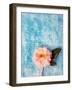 Single Rose on Blue Textured Background-Alaya Gadeh-Framed Photographic Print