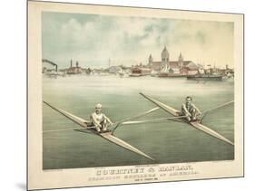 Single Rowers-null-Mounted Art Print