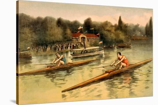 Single Rowing Competition-null-Stretched Canvas