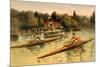 Single Rowing Competition-null-Mounted Premium Giclee Print