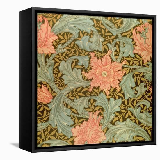 "Single Stem" Wallpaper Design-William Morris-Framed Stretched Canvas