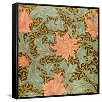 "Single Stem" Wallpaper Design-William Morris-Framed Stretched Canvas